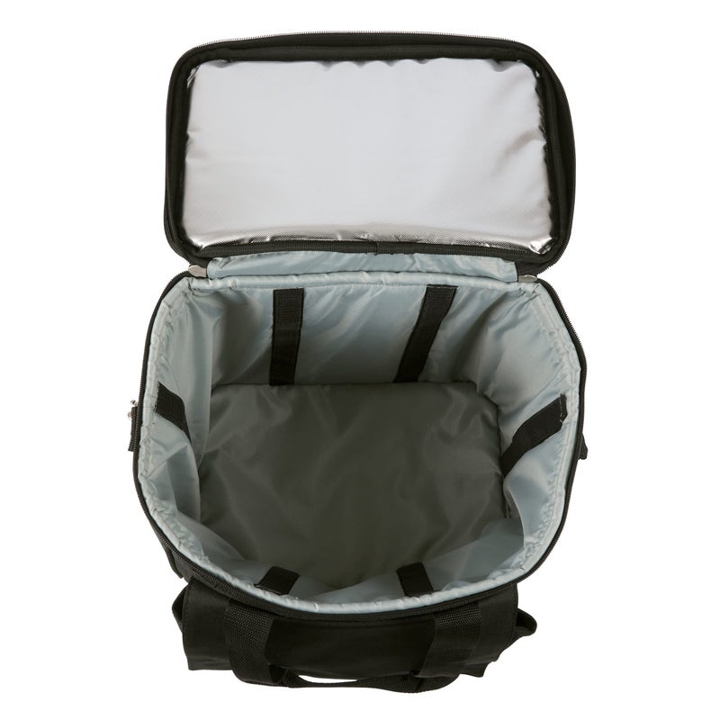 PICNIC TIME Cellar 6-Bottle Wine Carrier & Cooler Tote, Insulated Padded Wine Cooler Bag for Travel, Portable Bag with Polyester Exterior and Water-Resistant Base, (Black with Gray Accents) - Image 5